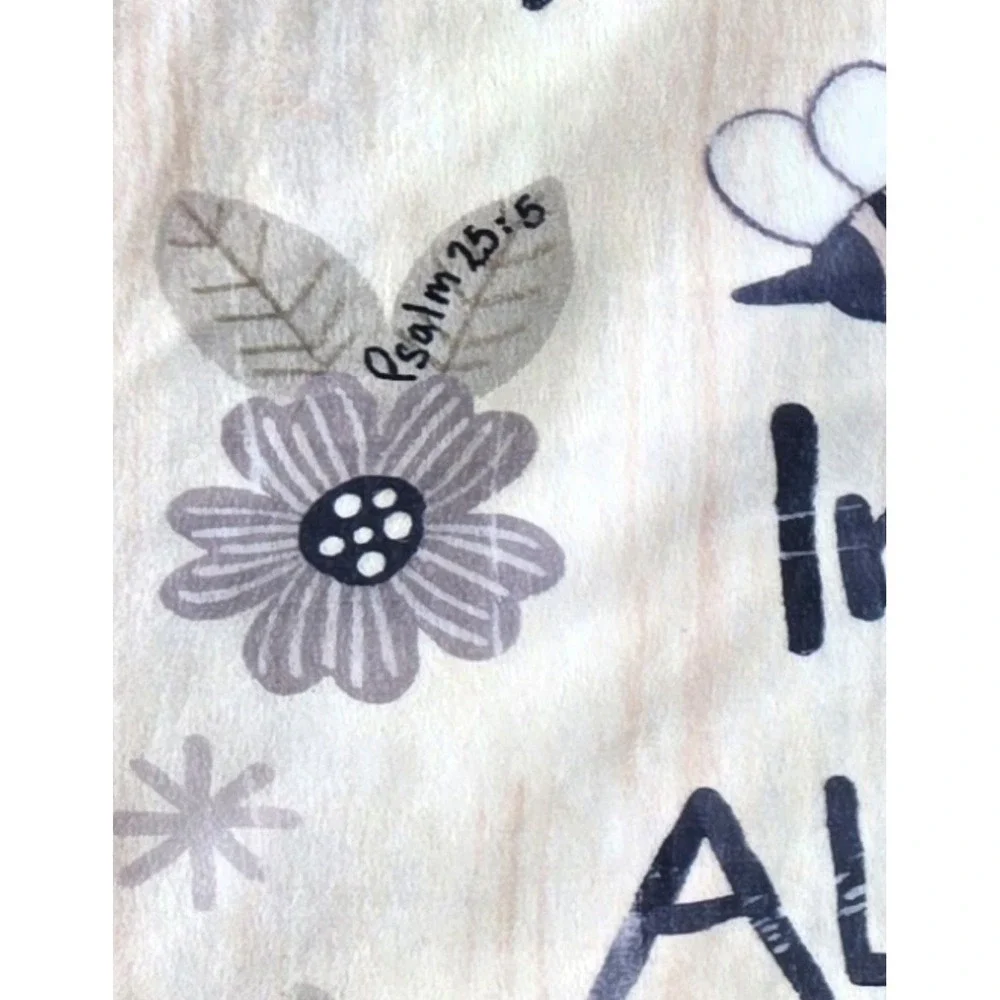 Beetle + Bob Baby Blanket Father In Heaven Prayer Plush Neutral Teddy Bear Gray‎